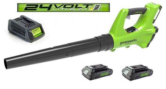מפוח עלים נטען 24V GREENWORKS + סוללות 2 +מטען