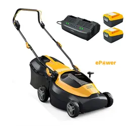 מכסחת דשא נטענת דחיפה 38 סמ קולקטור 140 + 2 סוללות 4 אמפר סטיגה