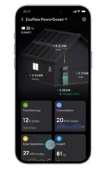 קיט מערכת סולארית תלת פאזית ביתית 15KWH 10KW, סולארי 15KW, דגם ECOFLOW POWER OCEAN